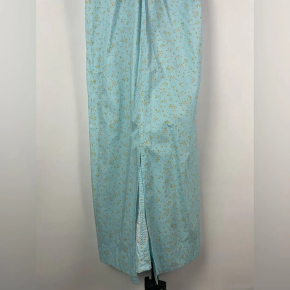 Ganni Blue Floral‎ Printed Cotton Poplin Sleeveless Twist-Front Midi Dress - Picture 8 of 15